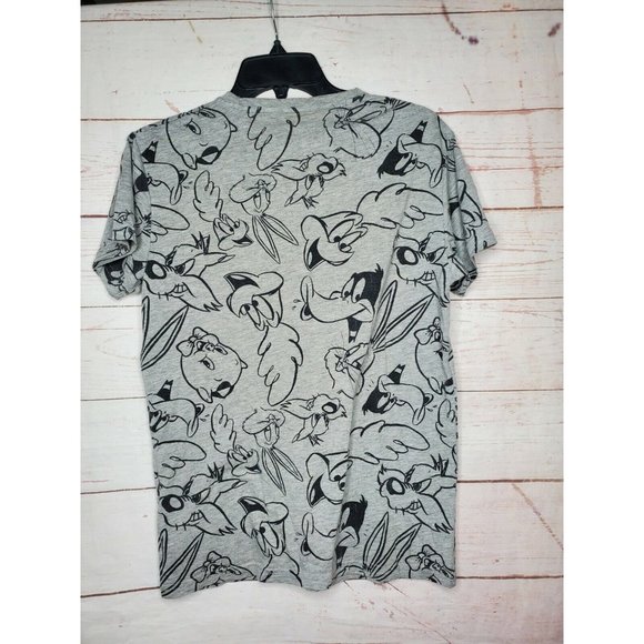 Looney Tunes Small All Over Print Short Sleeve Shirt Bugs Bunny Daffy Duck Shirt - Picture 5 of 10